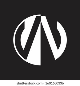 VV Logo monogram with Negative space style design tempate