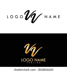 VV Luxury Initial Logo Vector Design