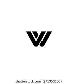 VV Negative Space Monogram Logo – Modern Minimal Lettermark Design