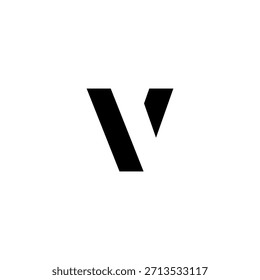 Logotipo del monograma del espacio negativo de VV – diseño minimalista moderno de la marca de letras