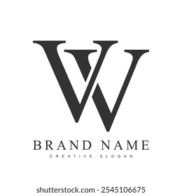 VV trendy logotype template. Initial letter v and v classic font style. Creative logo for company name or identity. Vector illustration.