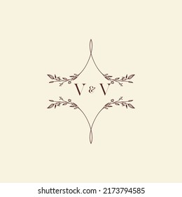 VV wedding initial logo letters in high quality professional design that will print well across any print media