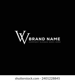 VV White Letter Monogram Logo Design mit schwarzem Hintergrund. V V V