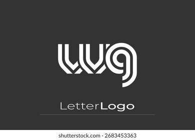 Diseño de logotipo de carta moderno único creativo de VVG. Diseño elegante del logotipo del monograma con los Elementos decorativos y la tipografía