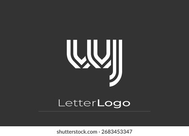 VVJ Creative Diseño de Logo de Letra Moderna Única. Diseño elegante del logotipo del monograma con los Elementos decorativos y la tipografía