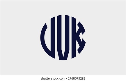 VVK circular emblem alphabet letter vector logo template