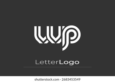VVP Creative Diseño de Logo de Letra Moderna Única. Diseño elegante del logotipo del monograma con los Elementos decorativos y la tipografía