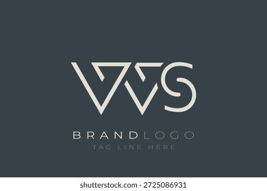 Diseño de logotipo de carta abstracta VVS. Diseño moderno del logotipo del negocio con tipografía Abstractas y estilo contemporáneo
