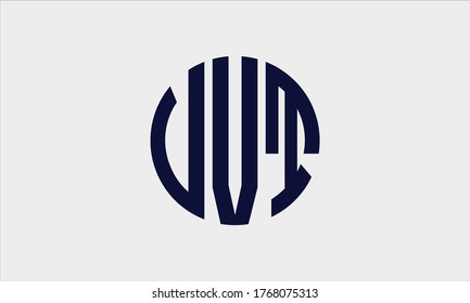 VVT circular emblem alphabet letter vector logo template