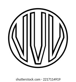 VVV tres letras círculo icónico diseño vectorial plantilla, monograma, abstracto, marca de palabras, marca de letras, negocios, tipografía, plano, minimalista, marca, logotipo de letras iniciales, símbolo, geométrico, aislado,