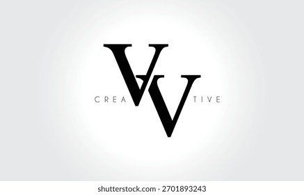 Logotipo elegante del monograma del serif de Vv – Letra tipográfica minúscula de lujo para la marca moderna