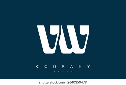 VW Abstract Geometric Logo Design. Modern and elegant logo design with simplistic typography elements, showcasing branding excellence.