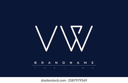 VW Abstract letter logo. This logo icon incorporate with abstract shape in the creative way