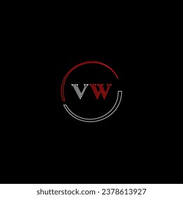 VW creative modern letters logo design template