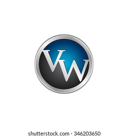 VW initial circle logo blue