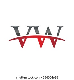 VW initial company red swoosh logo