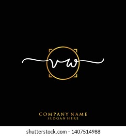 VW Initial handwriting logo template