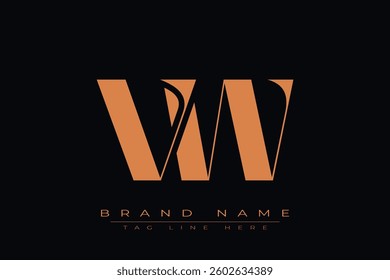 VW initial letter logo design. Letter V and W luxury alphabet letter logo icon template