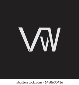 VW initial logo Capital Letters black background