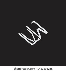VW Initial Logo letters with rotate squere template