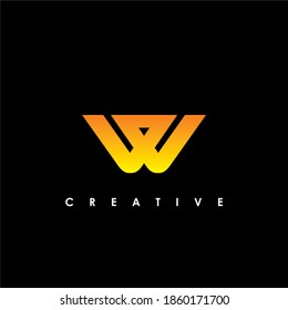Ilustración vectorial de la plantilla de diseño del logotipo inicial de la carta VW	
