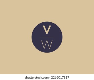 VW letter modern elegant logo design vector images