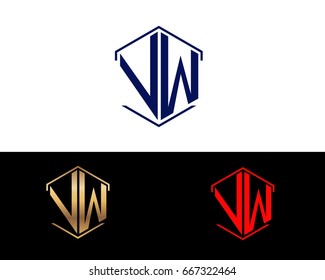 VW letters linked with hexagon shape logo

