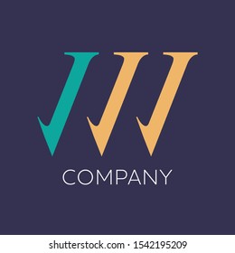 VW logo design. Monogram / company logo. initials. Letters V and W.