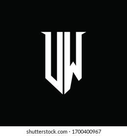 VW logo monogram with emblem shield style design template