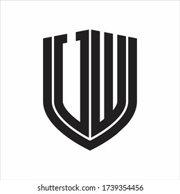 VW Logo monogram with emblem shield design isolated on white background
