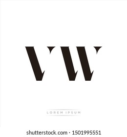 VW logo monogram isolated on white background