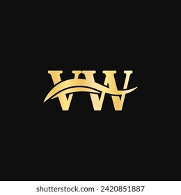 VW Luxury creative Logo Letter design, serif typography vector of business initial name elegant Logotype