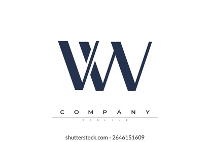 Diseño de logotipos de VW Modern Initials. Logotipo de marca con iniciales estilizadas que muestran un diseño atrevido y una estética moderna. Ideal para la marca profesional de negocios o proyectos creativos que se centran en minimalista