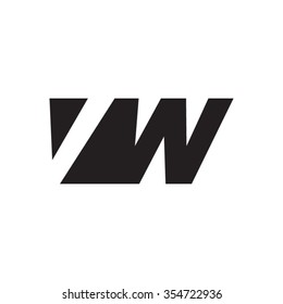 VW negative space letter logo