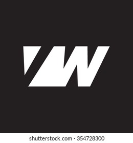 VW negative space letter logo black background