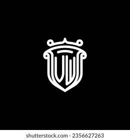 VW shield initial monogram with high quality professional design that will print well