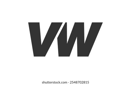 VW Techno Editable Font Logo For Corporate Branding. Bold, Futuristic Design With Unique Typographic Ideas. Minimal Custom Type And Dynamic Letter Variations For Promotion, Printing, And Book Titles