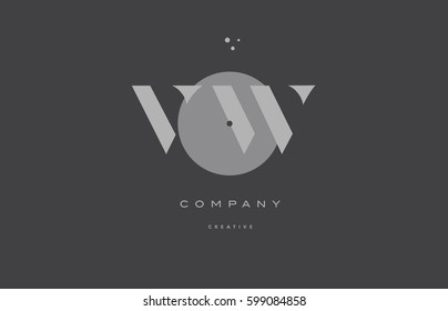 vw v w  grey modern stylish alphabet dot dots eps company letter logo design vector icon template 