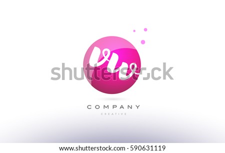 vw v w  sphere pink 3d alphabet company letter combination logo hand writting written design vector icon template 