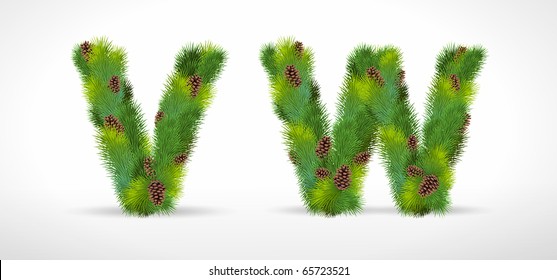 VW, fuente vectorial de árbol de navidad