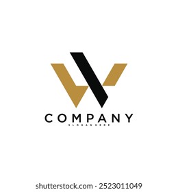 Design do logotipo da letra VW ou WV. Ícone da letra V W criativa. Vetor Premium