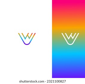 VW, WV letter modern branding logo