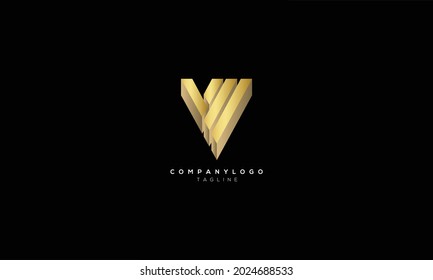 VW WV V Y W Resumen diseño del logotipo del alfabeto del monograma inicial