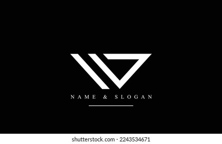 Abstrakte Buchstaben VW, WV, V, W Logo-Monogramm