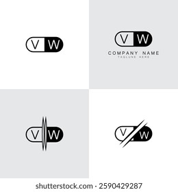 VW, WV, V, W abstract letters logo monogram
