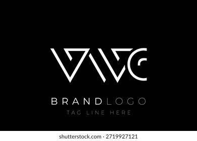 Diseño de logotipo de carta abstracta VWC. Diseño moderno del logotipo del negocio con tipografía Abstractas y estilo contemporáneo