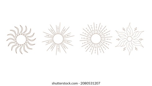 Vwctor set sun linear style