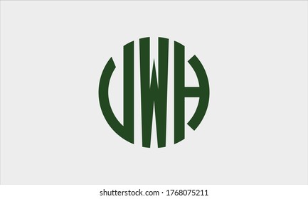 VWH circular emblem alphabet letter vector logo template