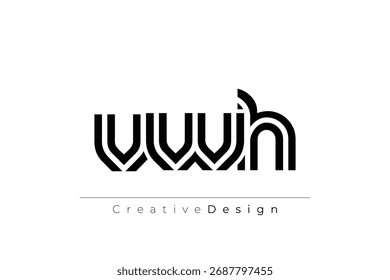 VWH Creative Unique Modern Letter Logo Design. Elegant Monogram Logo Design with Decorative Elements and Typography