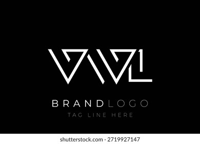 Diseño de logotipo de carta abstracta VWL. Diseño moderno del logotipo del negocio con tipografía Abstractas y estilo contemporáneo